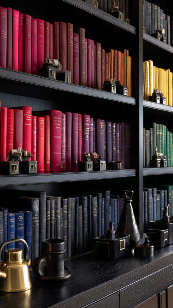 Bookshelves Styled by Color