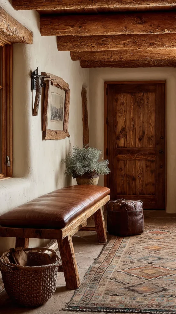 Leather and Rustic Wood Furniture