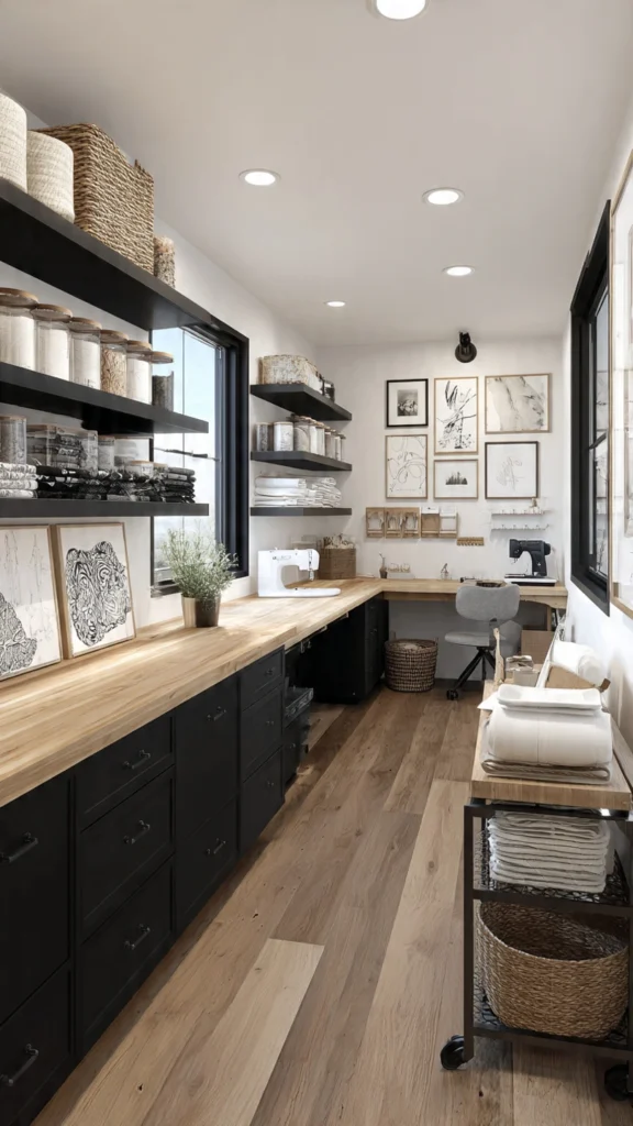 Idea 8: A Craft Studio + Storage Wall That Makes Organization Look Beautiful