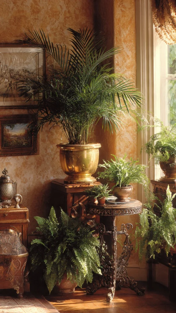 Potted Palms and Indoor Plant Displays