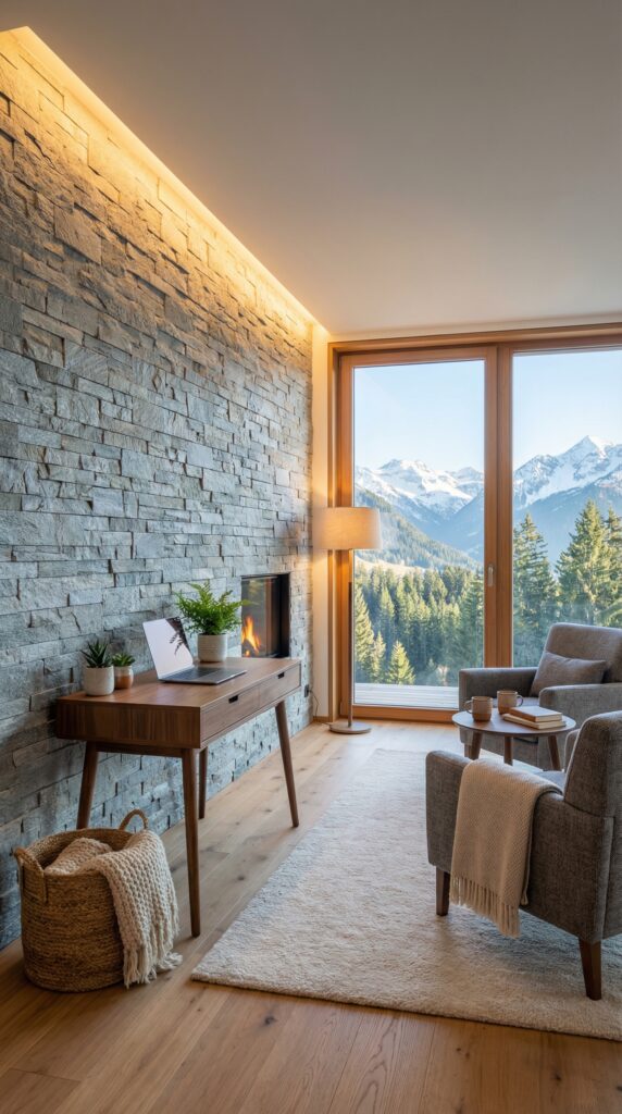Stone Accent Wall for Cabin Charm