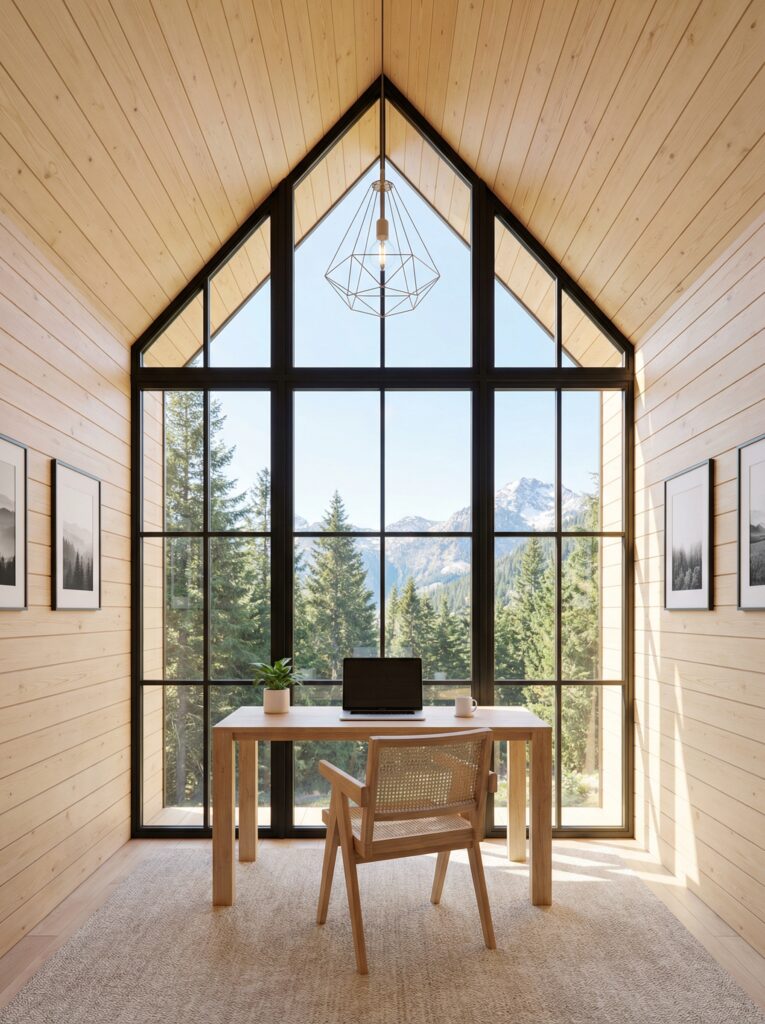 Large Window Desk Facing Mountain Views