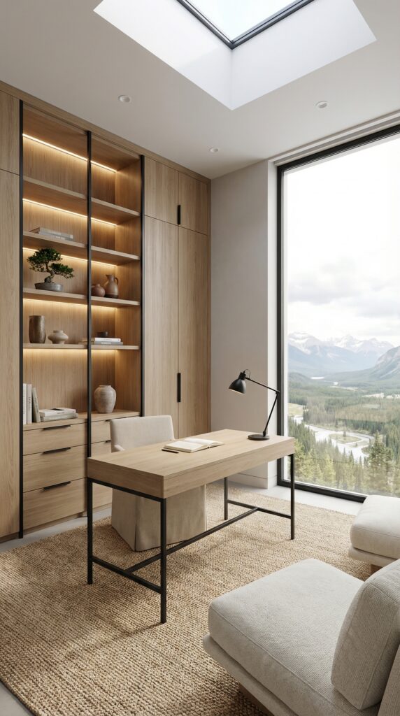 Modern Mountain Office with Clean Lines