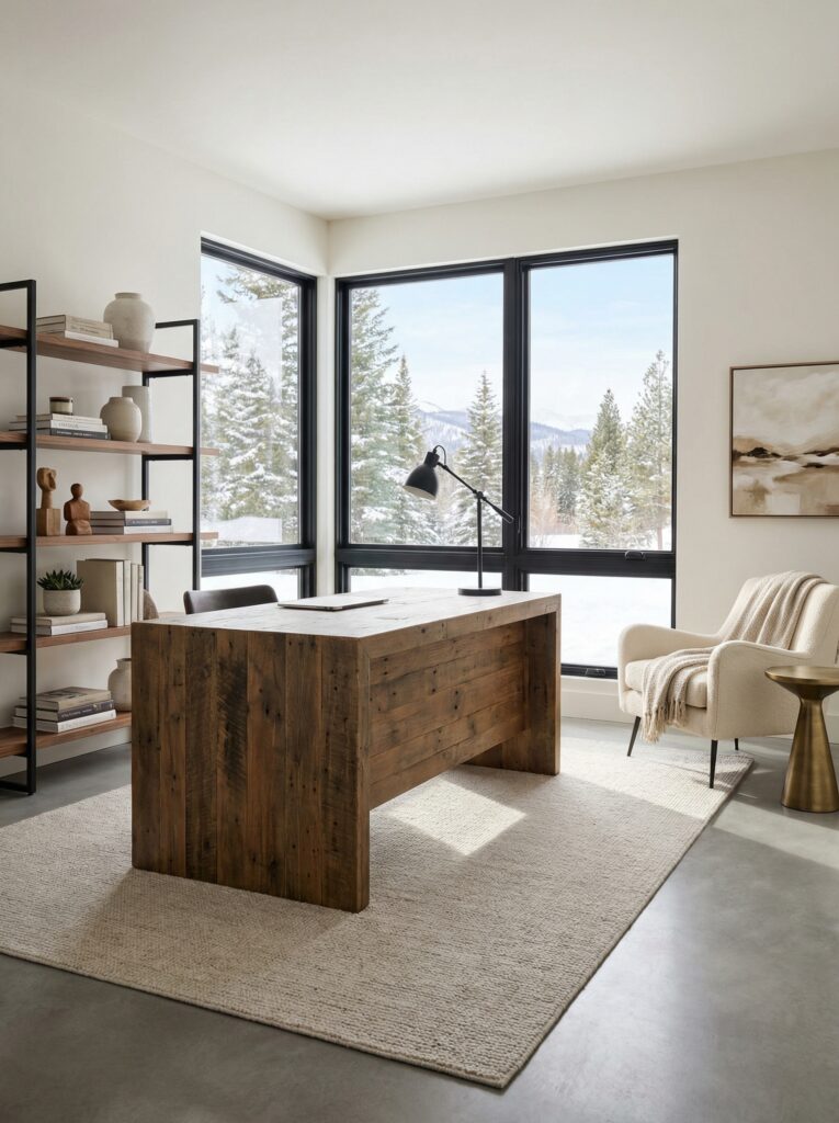 Reclaimed Wood Desk as a Statement Piece