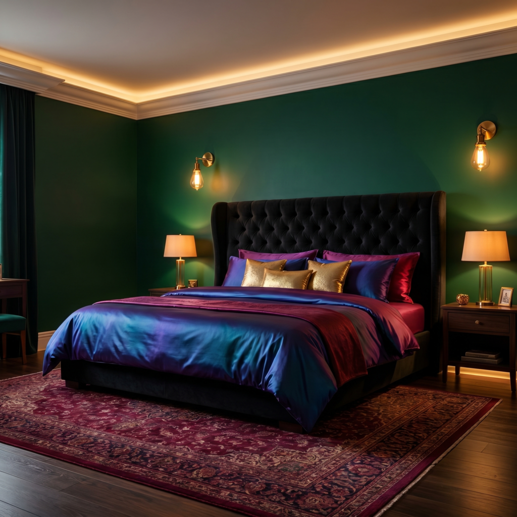 Glamorous Dark Bedroom